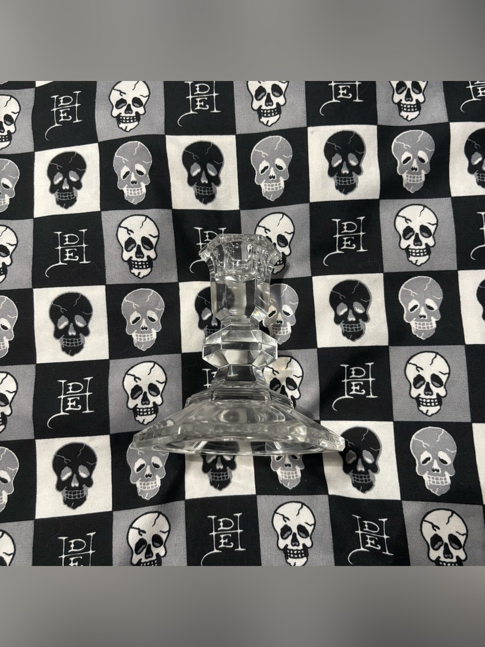 Vintage Single Glass Candlestick Taper Holder